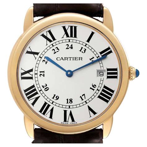 cartier 247143nx|cartier gold leather watch.